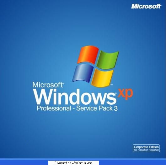 this is an untouched windows xp corporate edition sp2 and i had just added sp3 from microsoft